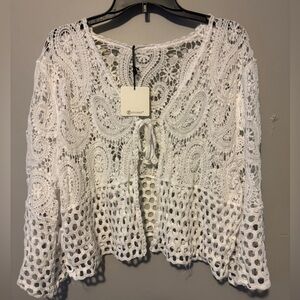 White Lace Crochet Women Top (NWT)